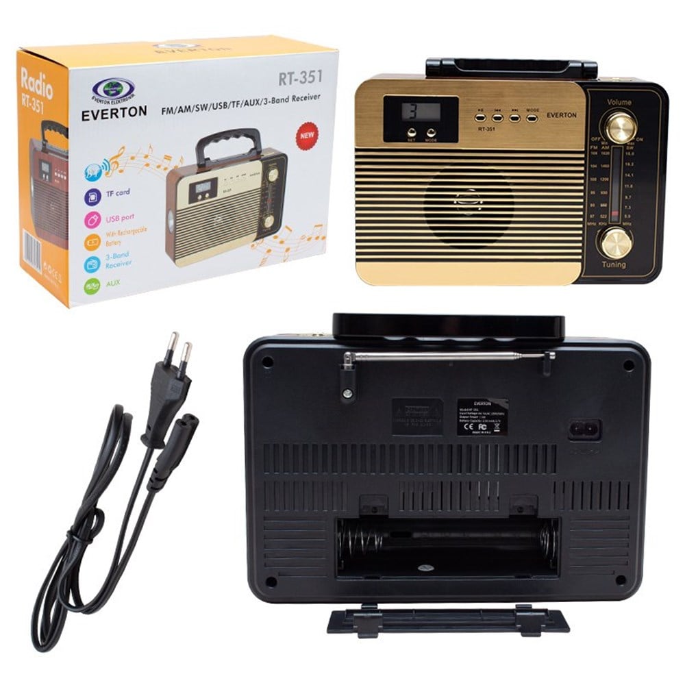 Everton RT-351BT USB/SD/FM/AW/SW/AUX/Bluetooth Destekli Müzik Kutusu