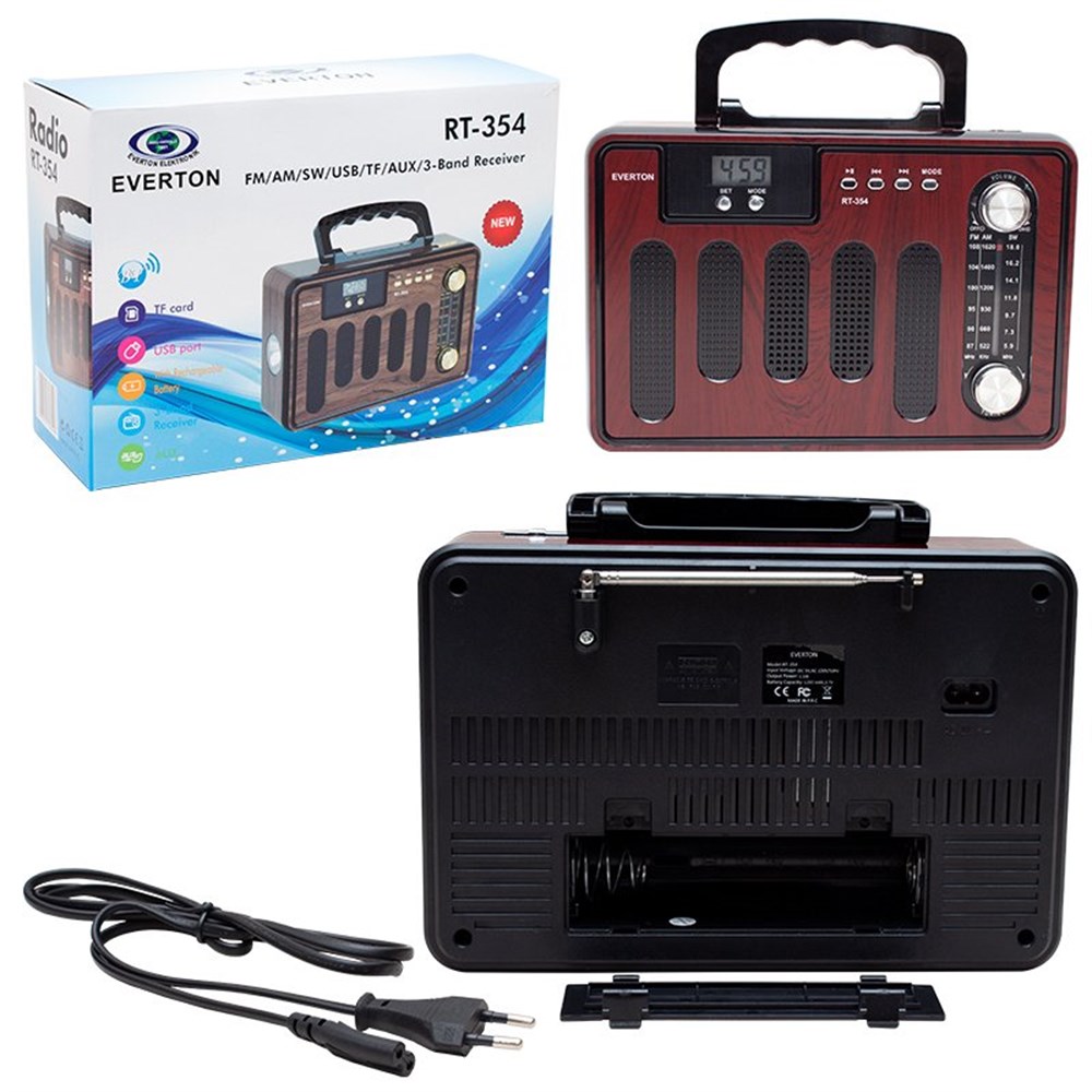 Everton RT-354BT USB/SD/FM/AW/SW/AUX/Bluetooth Destekli Nostaljik Müzik Kutusu
