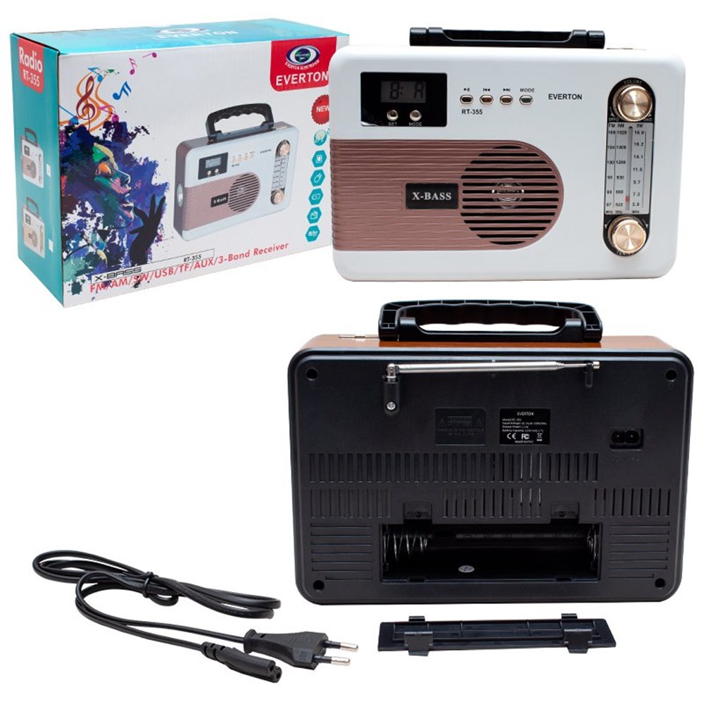 Everton RT-355BT USB/SD/FM/AW/SW/AUX/Bluetooth Destekli Müzik Kutusu