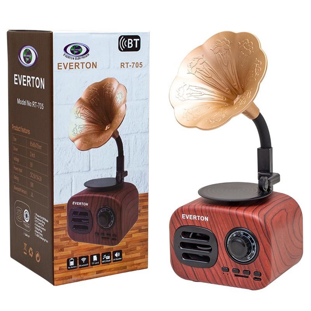 Everton RT-705BT USB/SD/FM/Bluetooth Destekli Nostaljik Gramafon Model Radyo