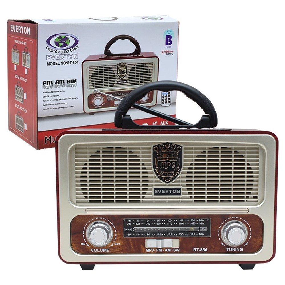 Everton RT-854BT USB/SD/FM/Bluetooth Destekli Kumandalı Nostaljik Radyo