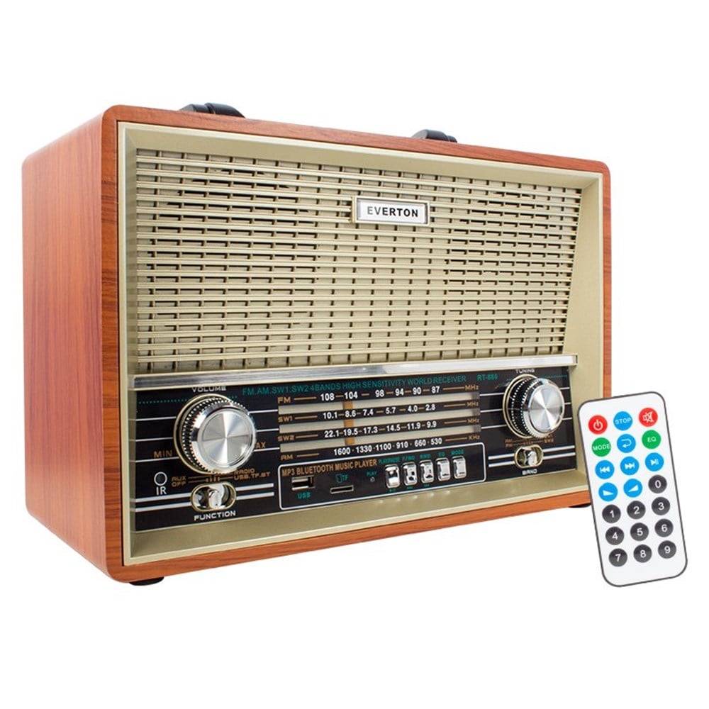 Everton RT-880BT USB-SD-FM-Bluetooth'lu Solar Panel Girişli Büyük Model Nostaljik Radyo