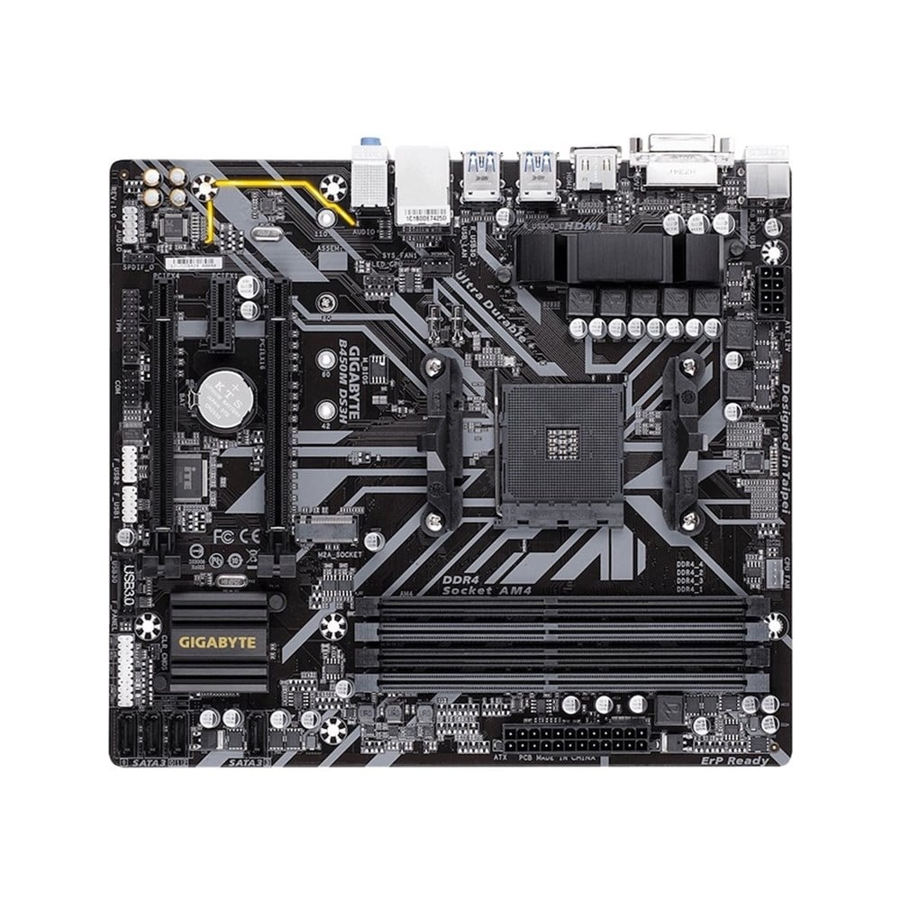 Gigabyte B450M DS3H AMD B450 Soket AM4 DDR4 3600(OC)MHz mATX Gaming Anakart