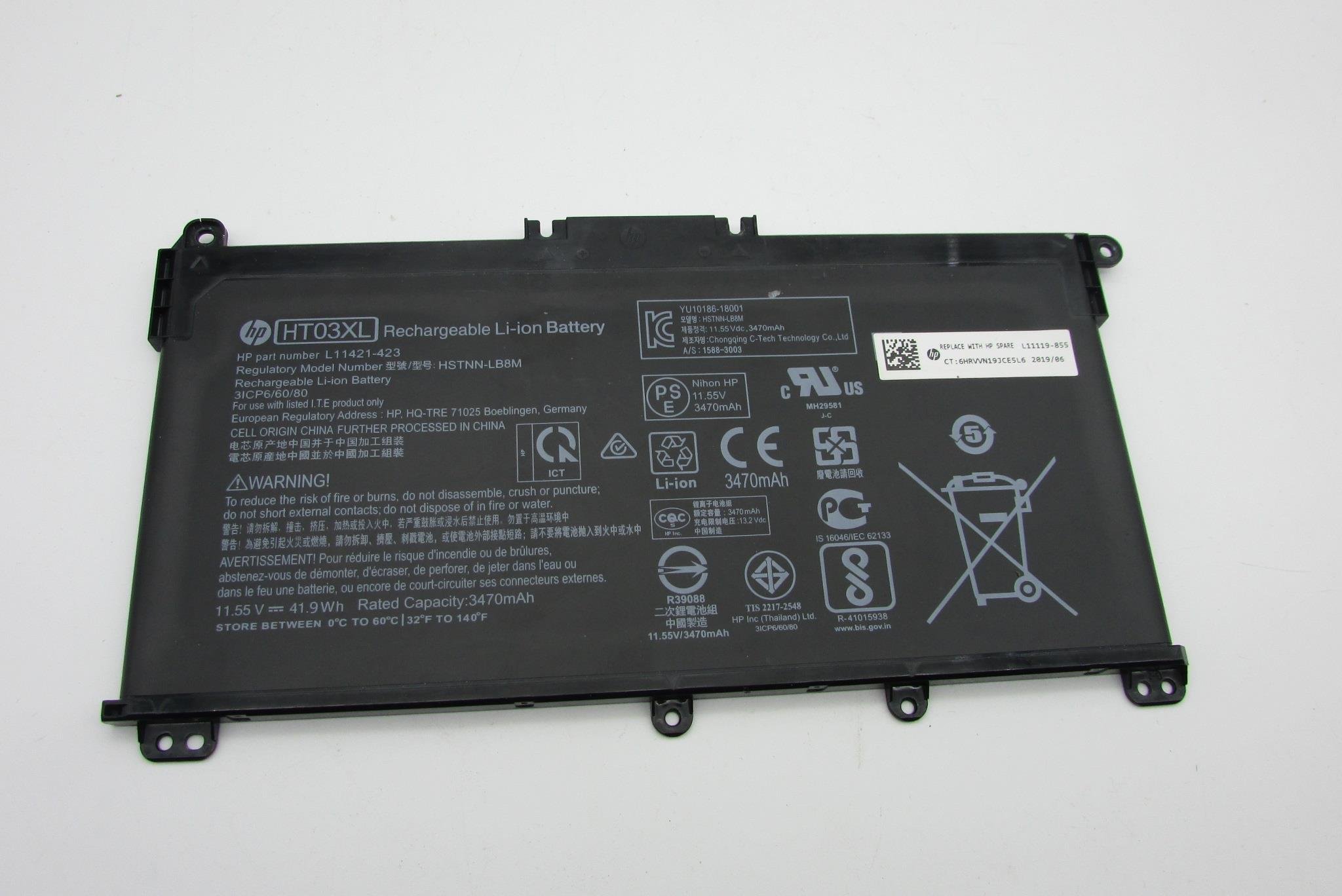 HP 15 da101nt Notebook Batarya