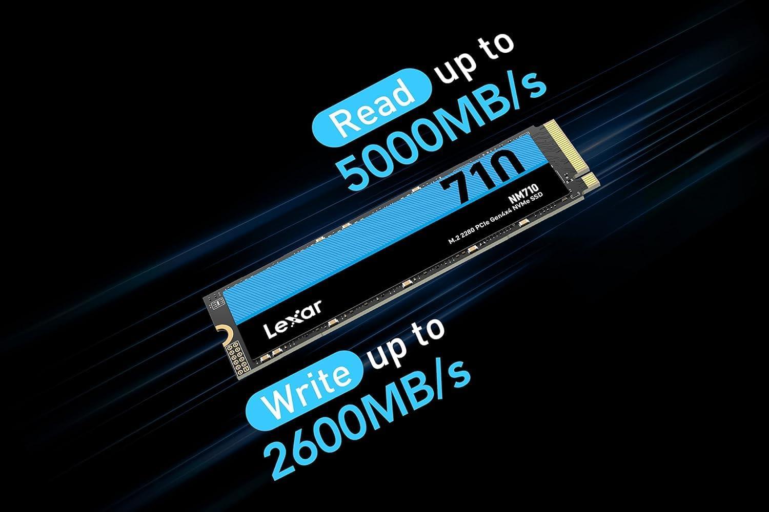 Lexar 2TB NM710X LNM710X002T-RNNNG 4850-4500MB/S M2 Nvem Gen4 SSD