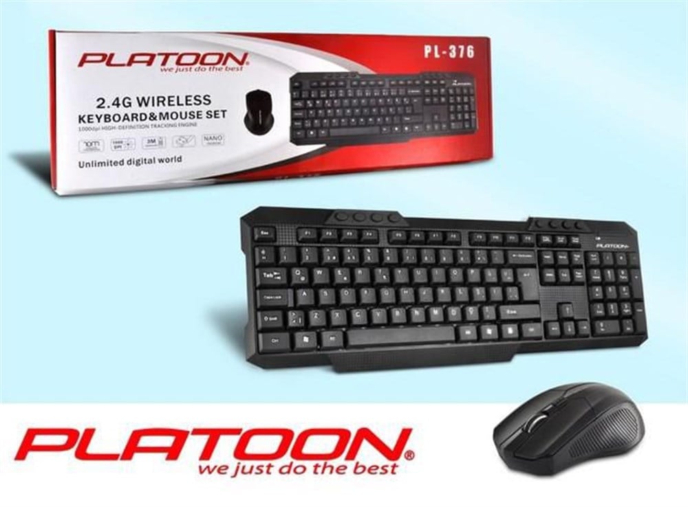 Platoon PL-376 Slim Kablosuz Kalvye Mouse Set