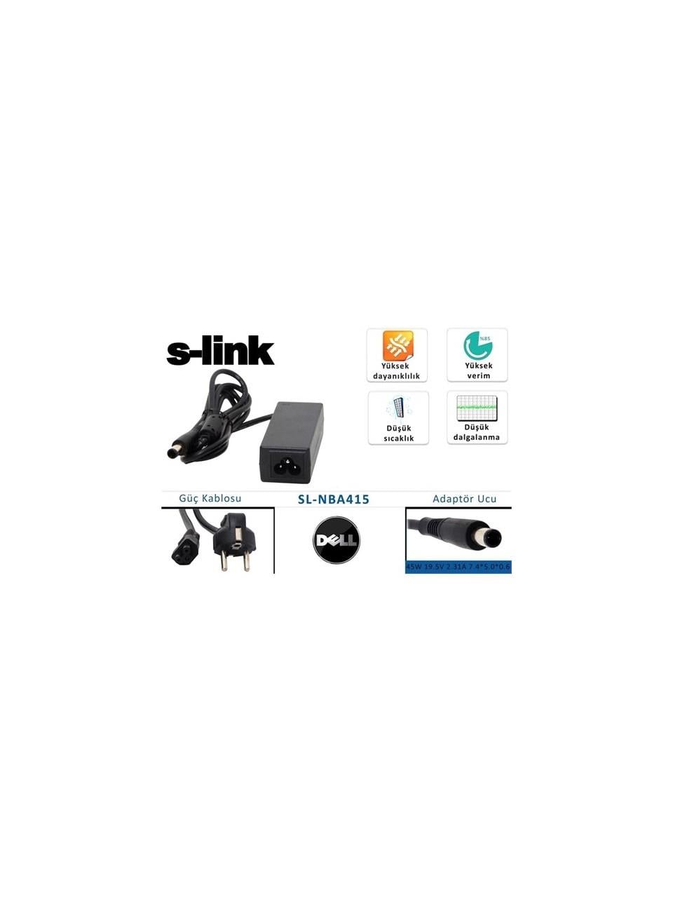 S-Link SL-NBA415 45W 19.5V 2.31A 7.4*5.0*0.6 Dell Notebook Adaptör
