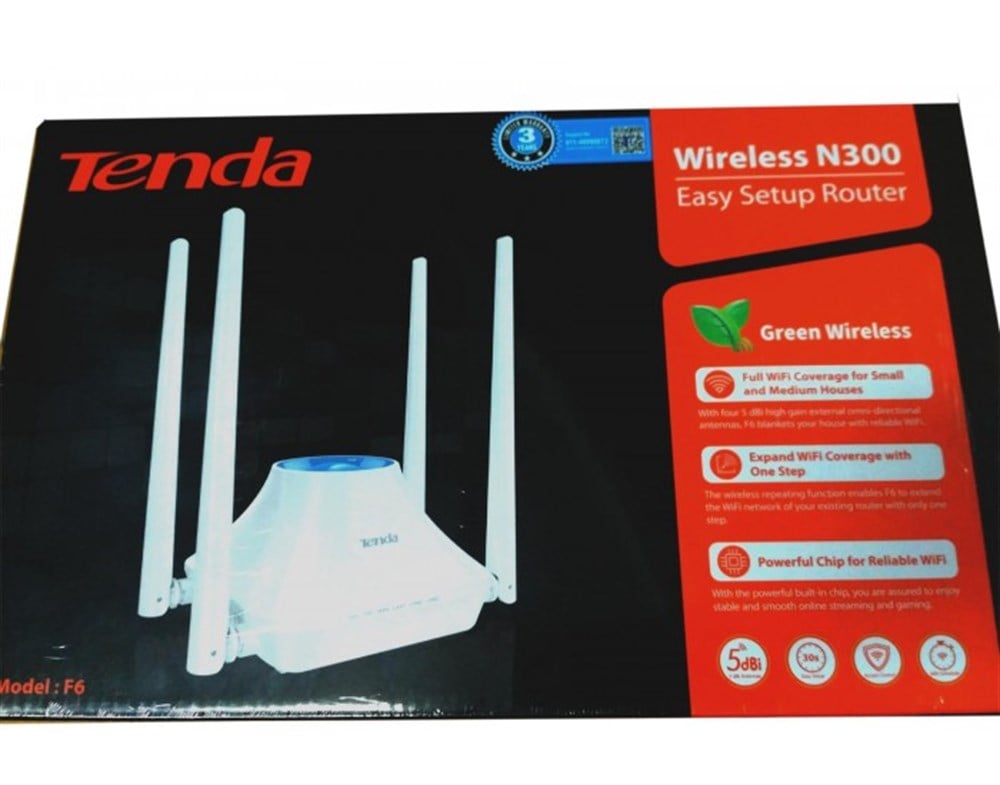 TENDA 300mbps F6 2.4ghz 4port Access Point Router 4x5 dp Anten 
