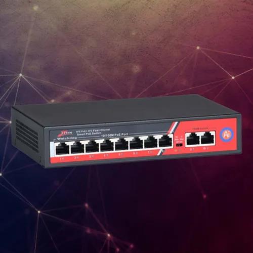 ZTECH ZR-1008G 8+2 POE SWİTCH 125W