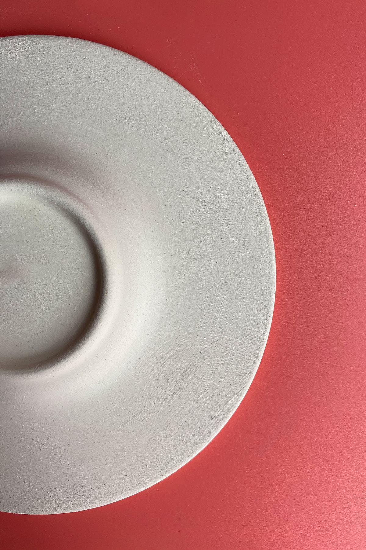 Блюдце (14 см) керамическое бисквитное