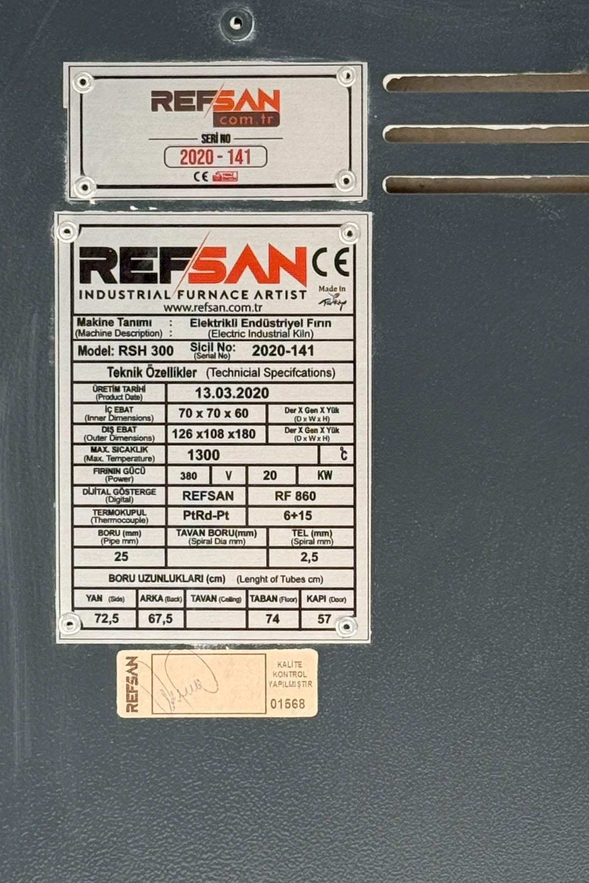 2. El - RS300 Kamara Tipi Fırın 1200°C