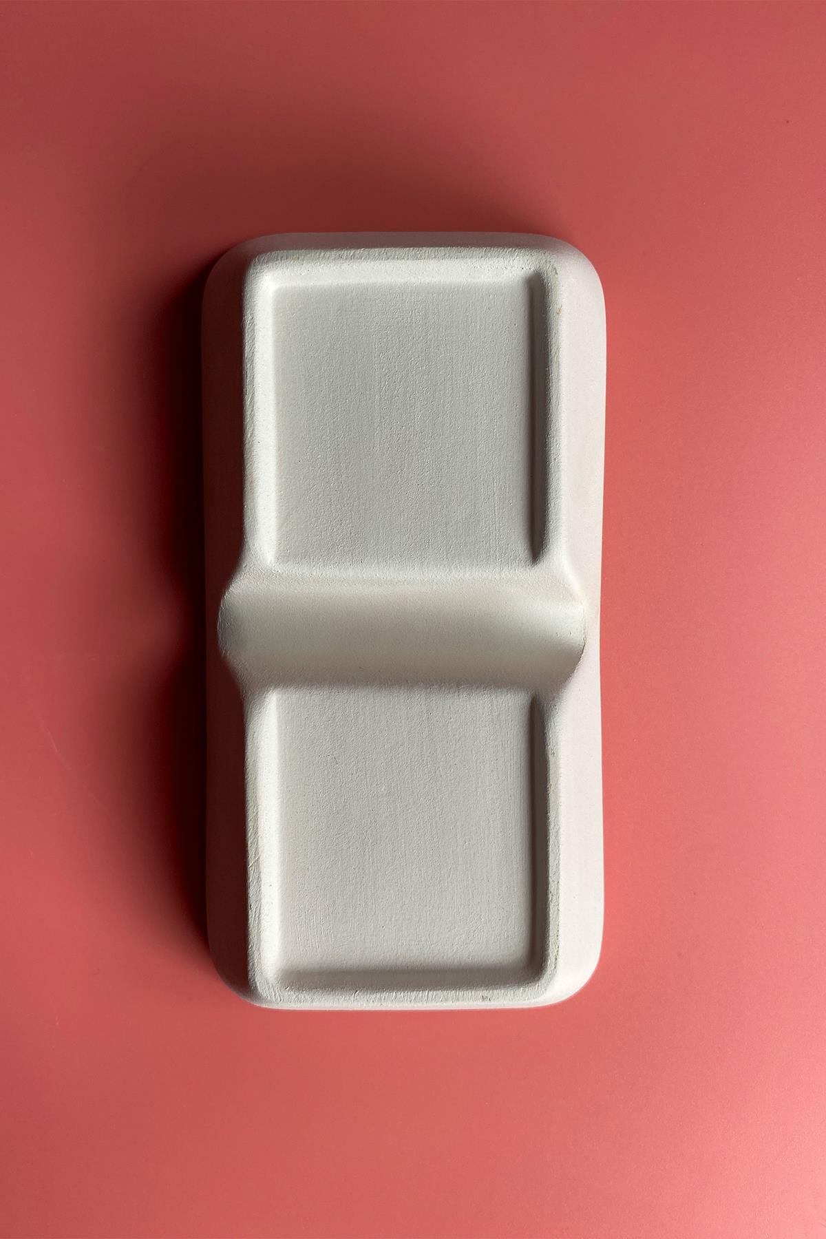 2 Section Mars Appetizers Ceramic Bisque