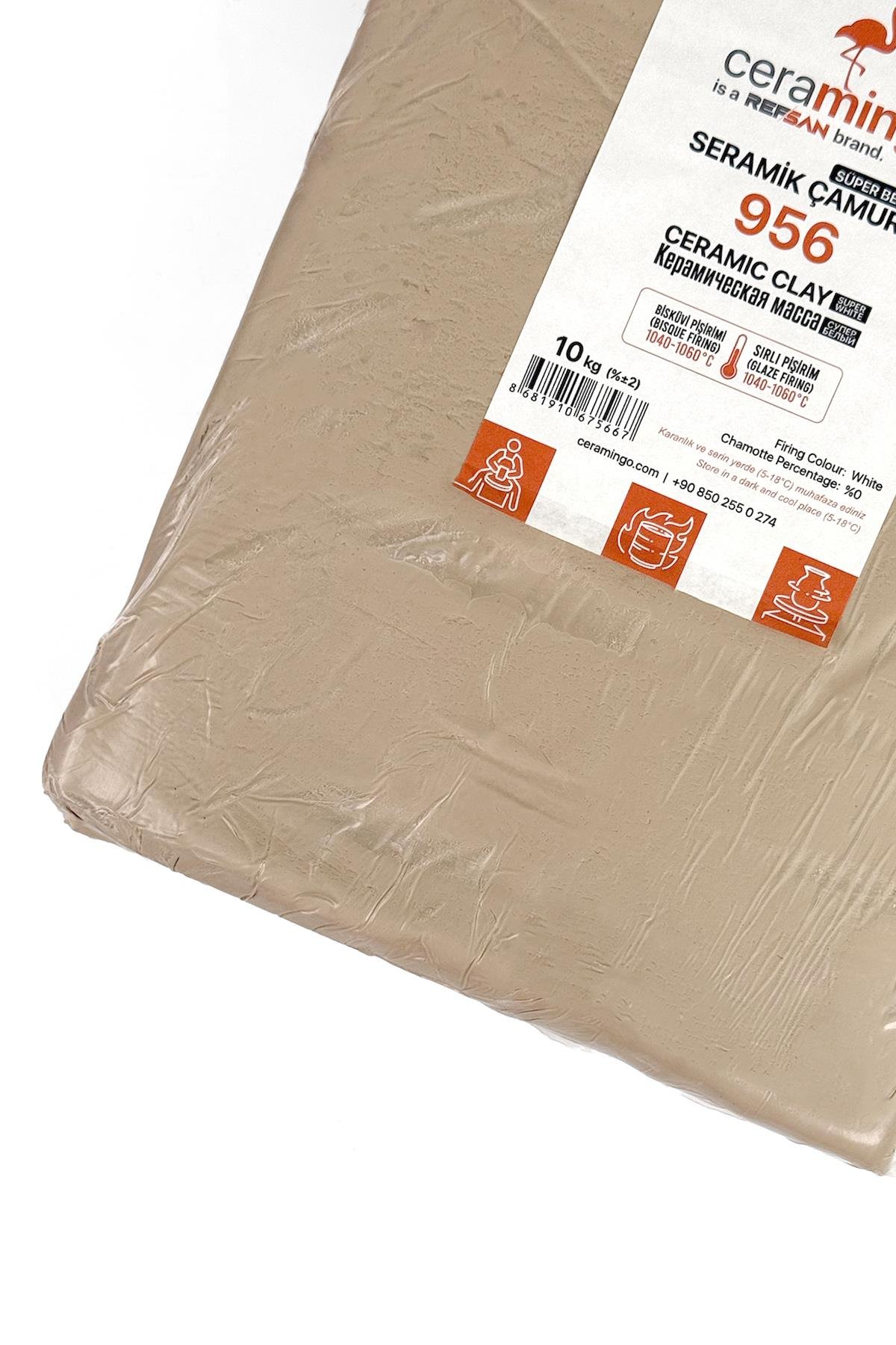 956 Süper Beyaz Seramik Çamuru Vakumlu 10 Kg