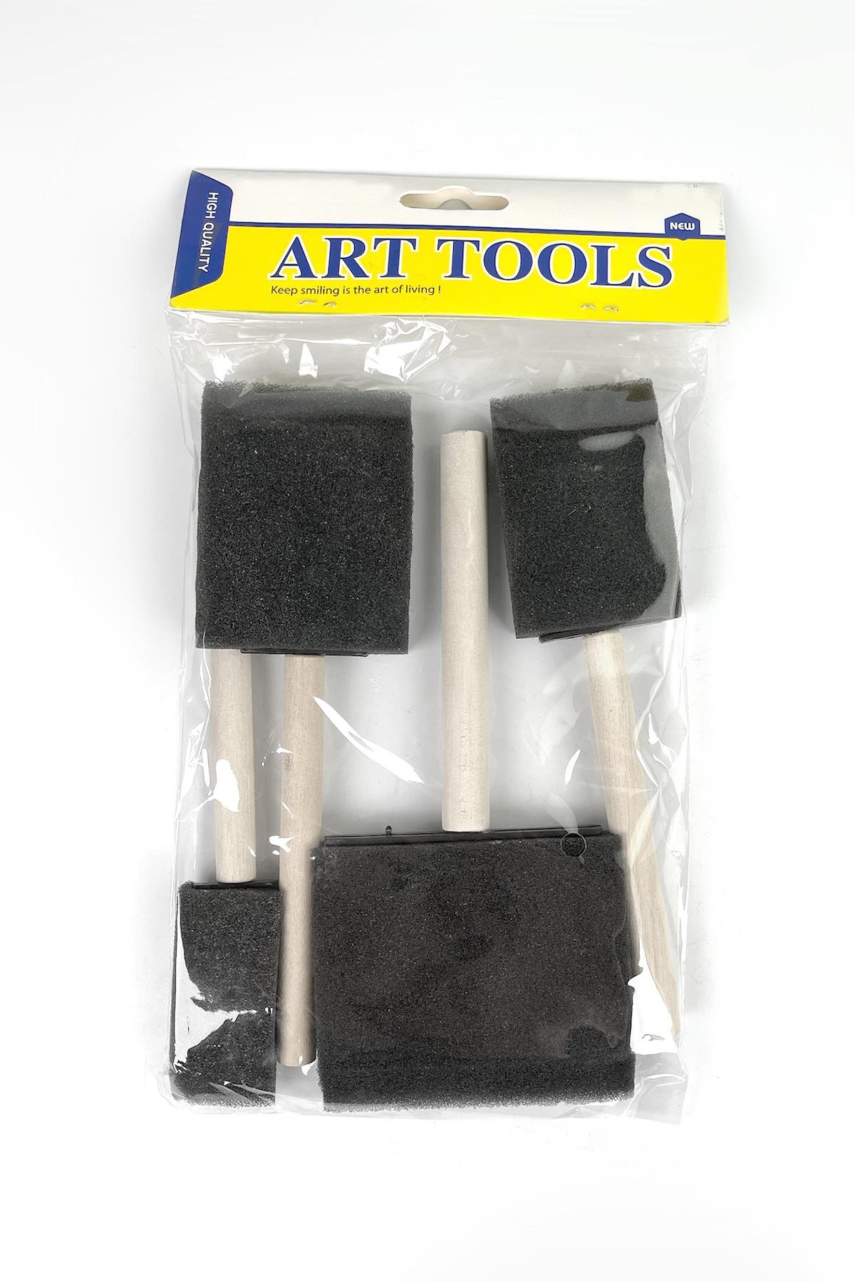 Ahşap Saplı Siyah Sünger Set 4lü