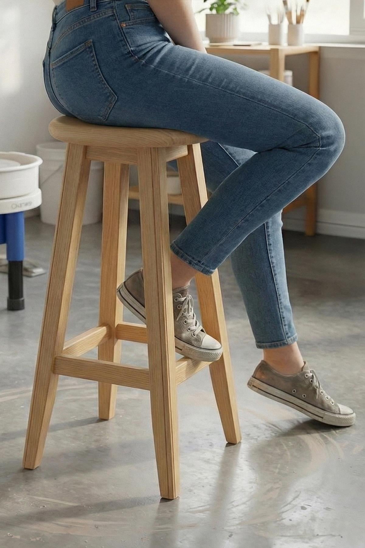 Ahşap Tabure - 60 CM