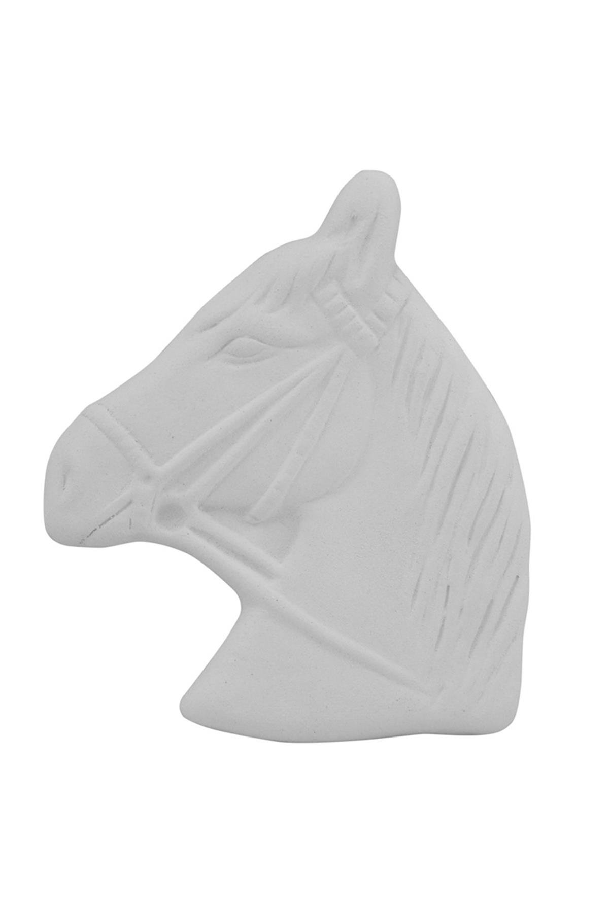 Horse Head Plaque Ceramic Bisque