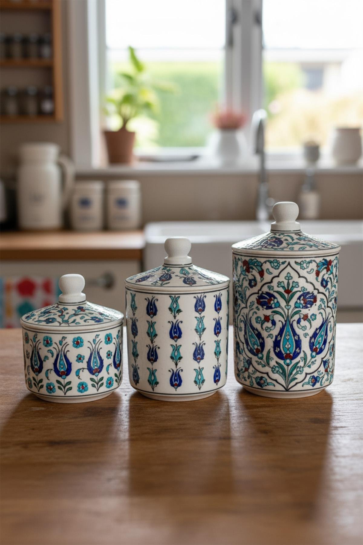 Triple Spice Rack Set Tile Bisque