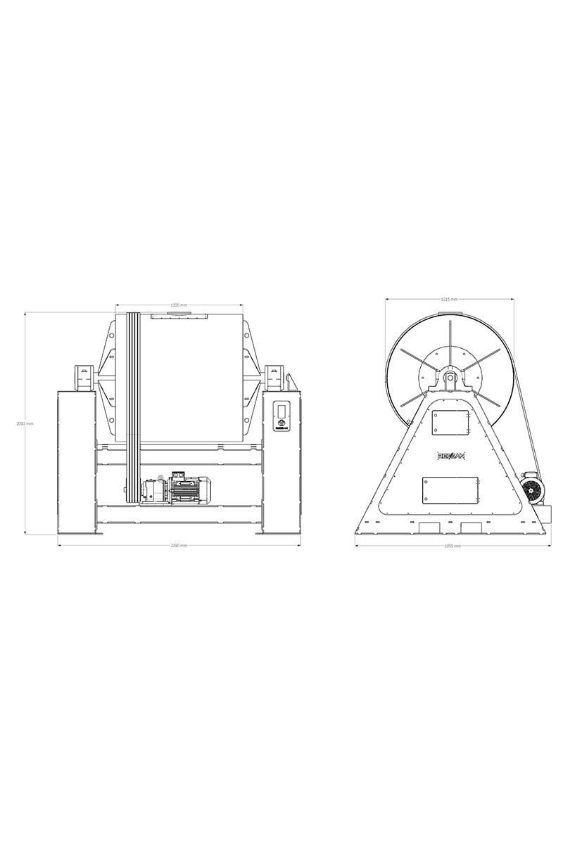 Ball Mill 300 Kg. (Diameter: 120 Length: 120 Cm)