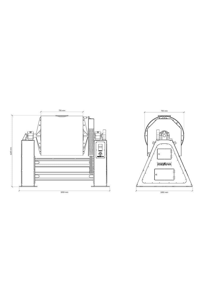 Ball Mill 50 Kg (Diameter: 70 Length: 70 Cm)