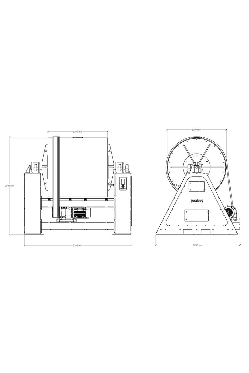Ball Mill 500 Kg (Diameter: 130 Length: 130 Cm)