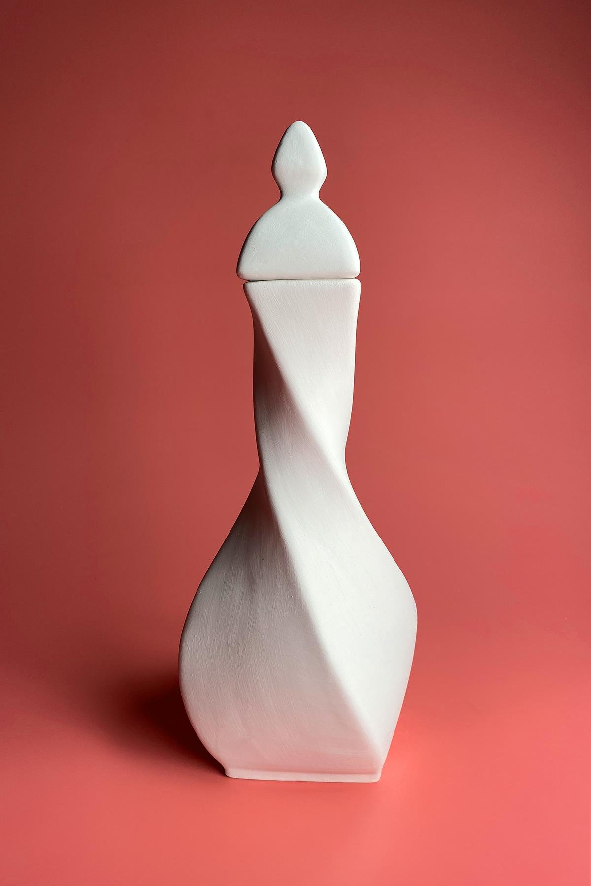 Helix Vase Tile Bisque
