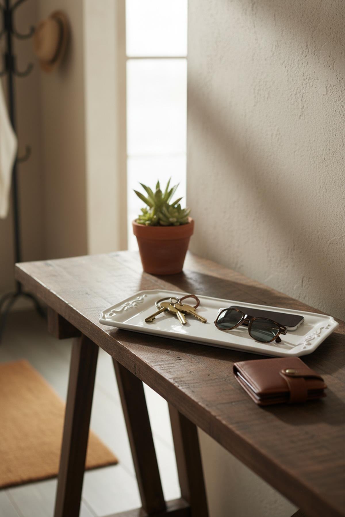 Çiçekli Tepsi Seramik Bisküvi