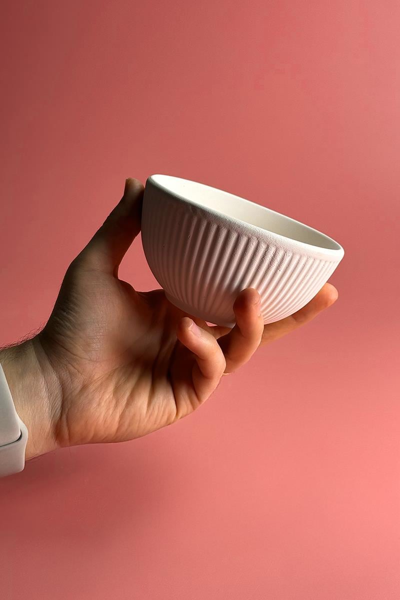 Çizgili Kase Seramik Bisküvi