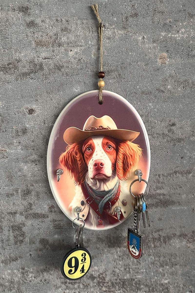 Cowdog Seramik Anahtar Askılığı