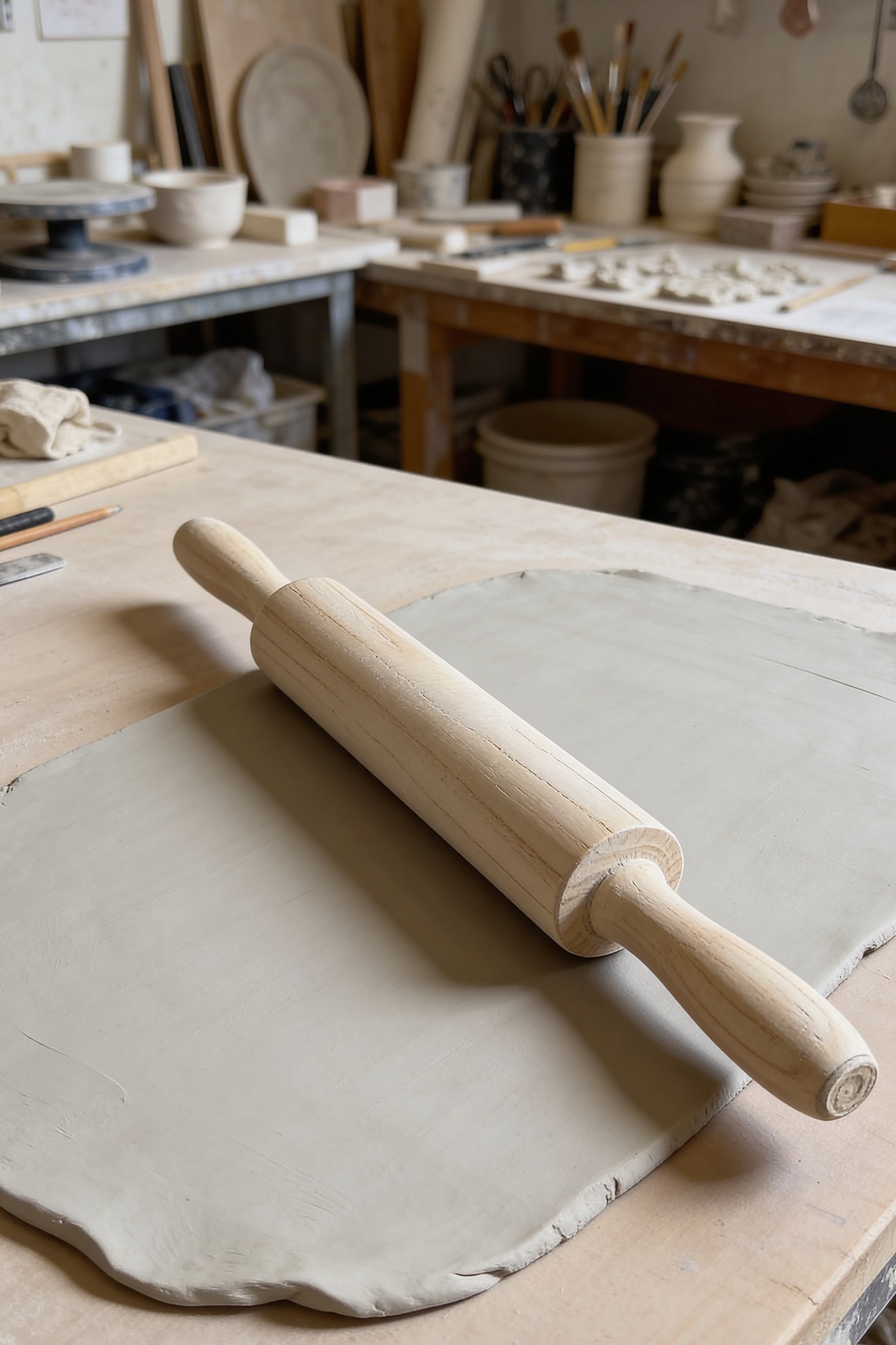 Wooden Decorative Roller For Clay