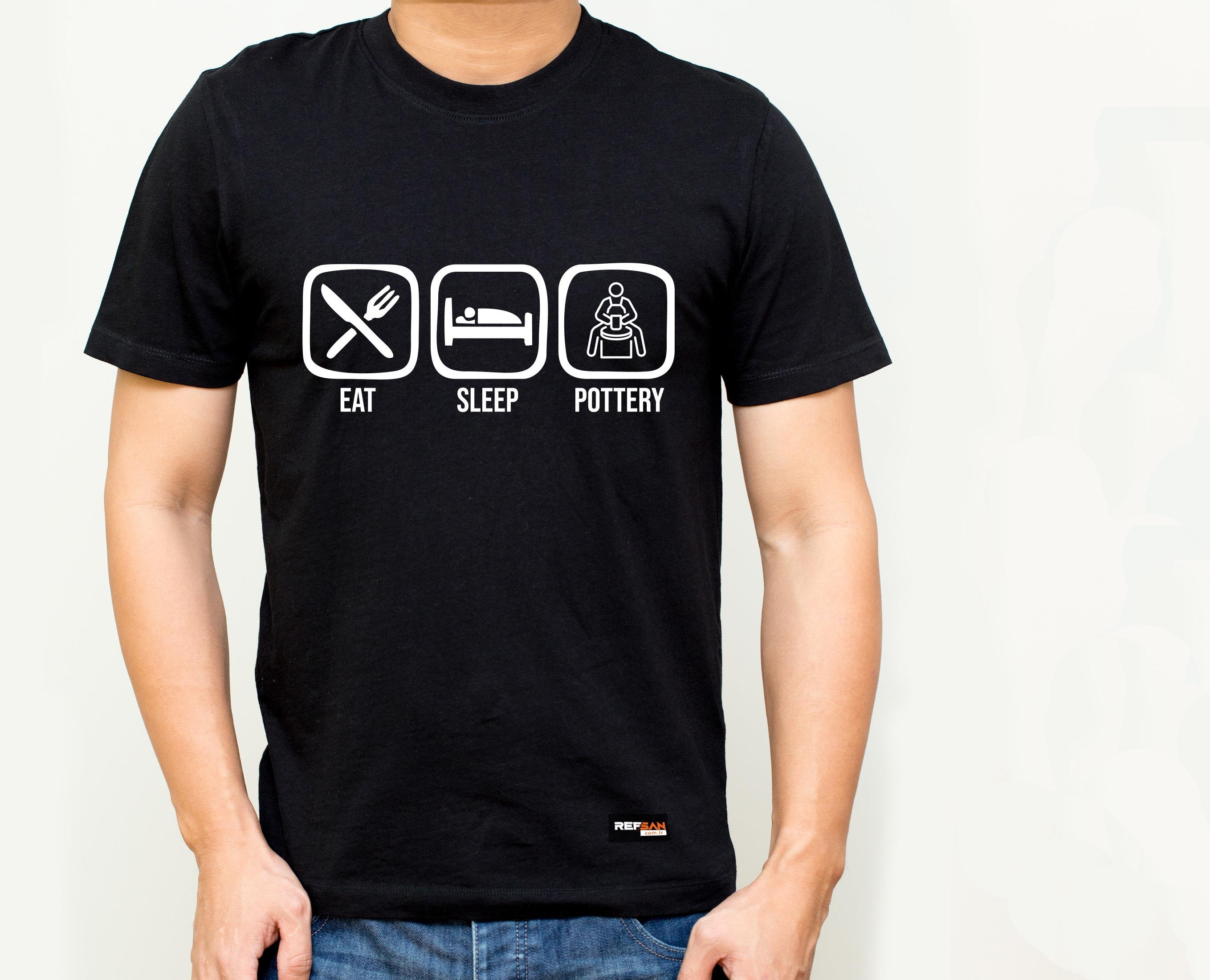 Design T-shirt - Eat Sleep Pottery (Model: 1)
