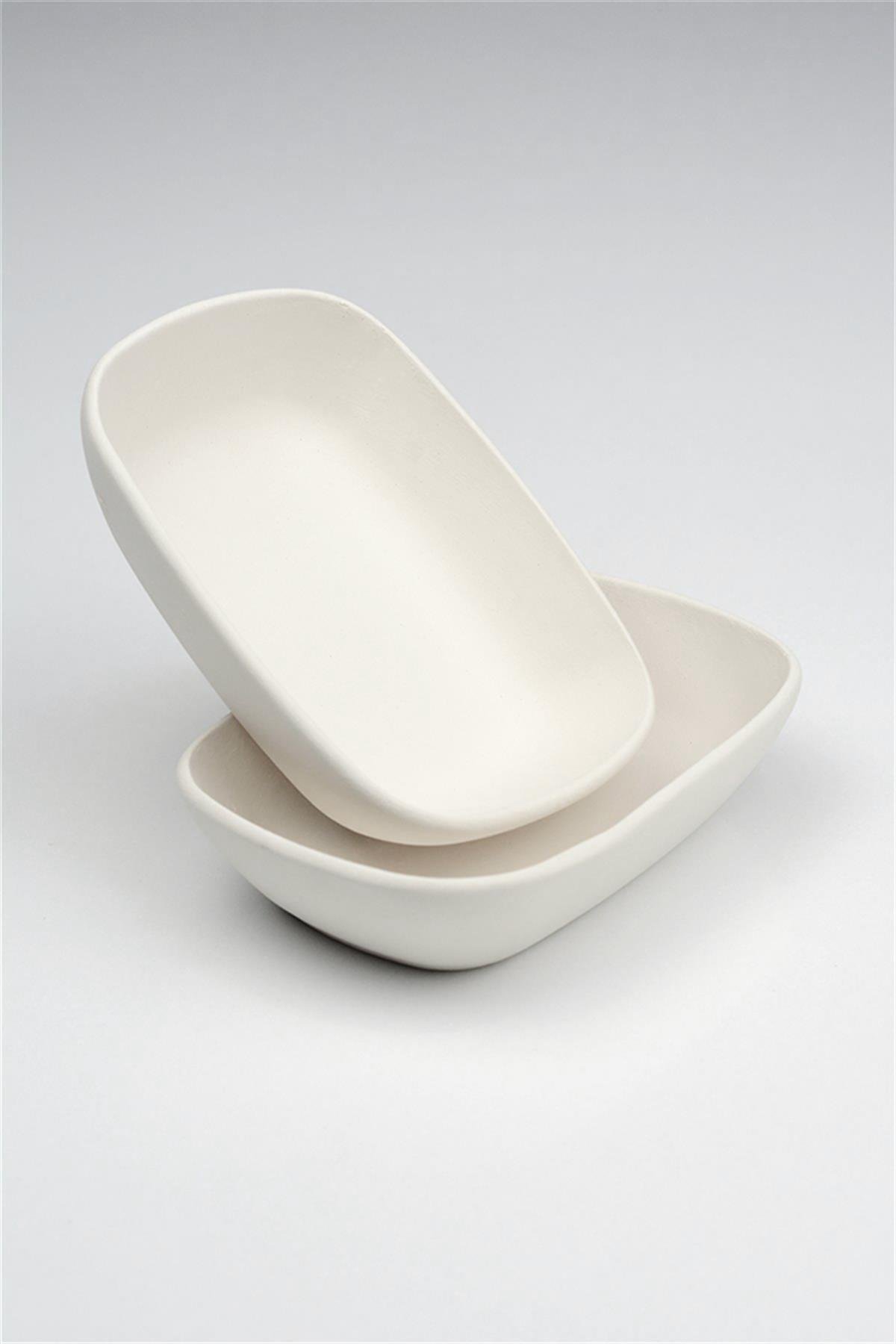 Upright Boat Appetizers Ceramic Bisque 2 Pieces