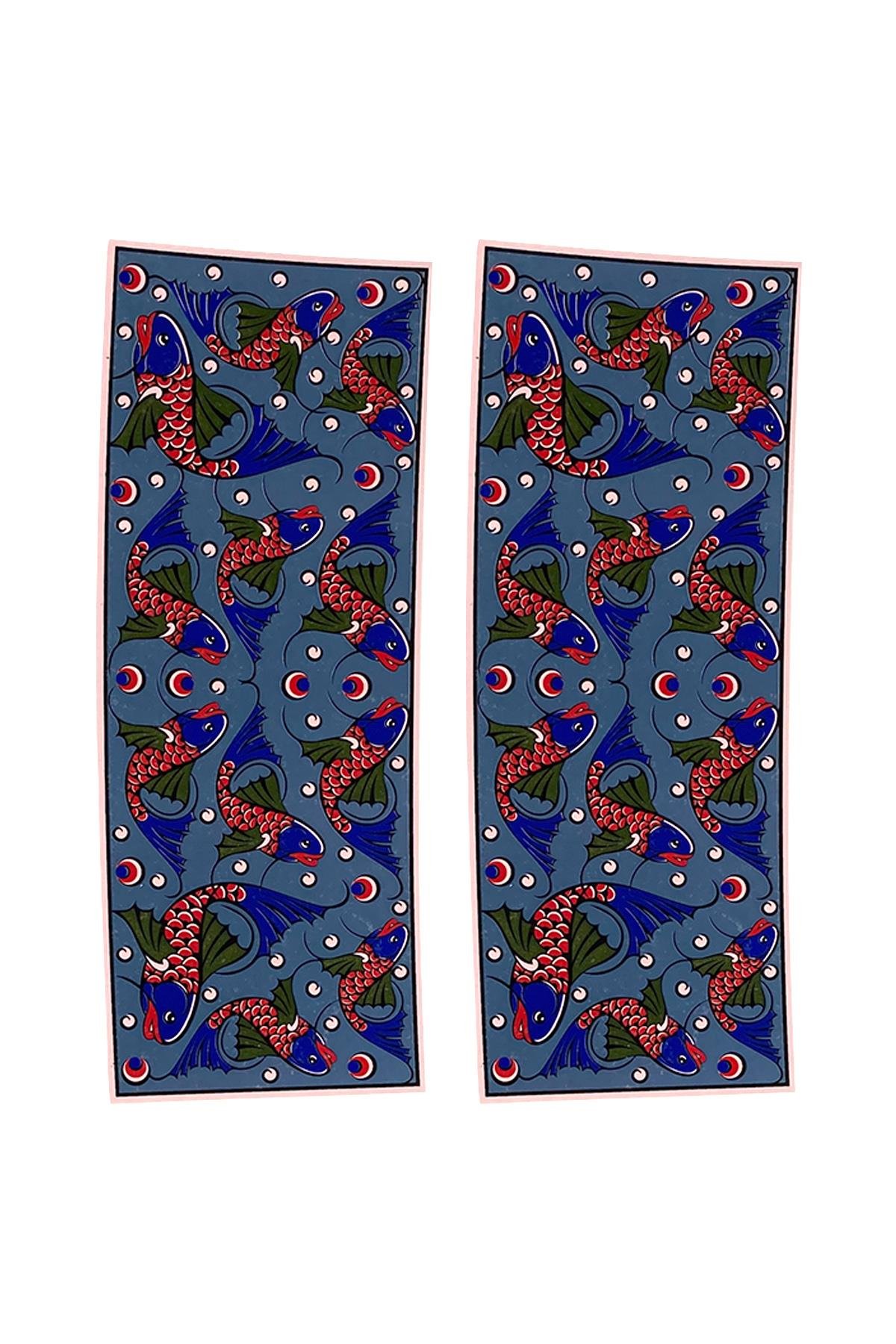 E101-1 Çini Desenli Sır Altı Dekal 9x23 cm