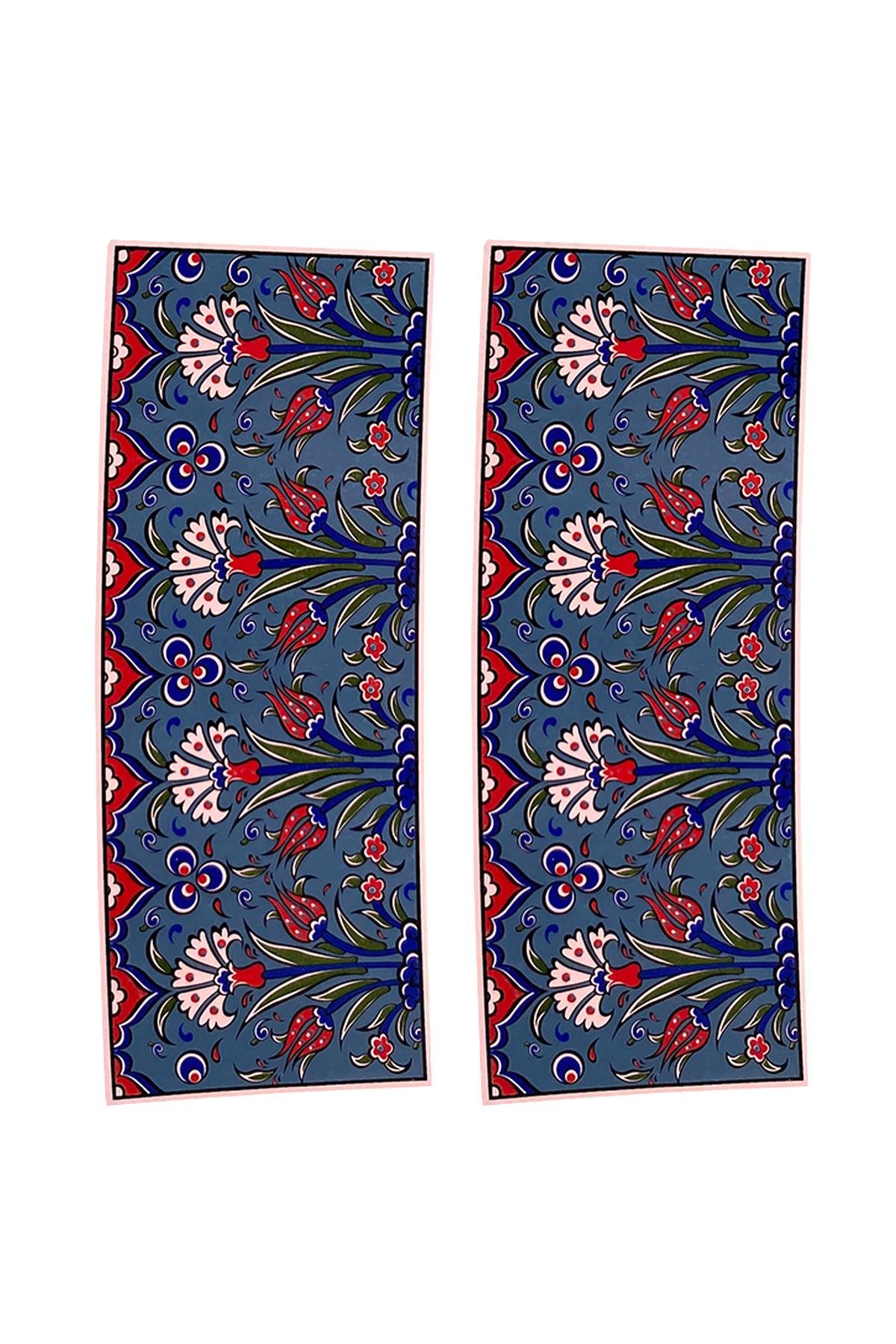 E101-5 Çini Desenli Sır Altı Dekal 9x23 cm