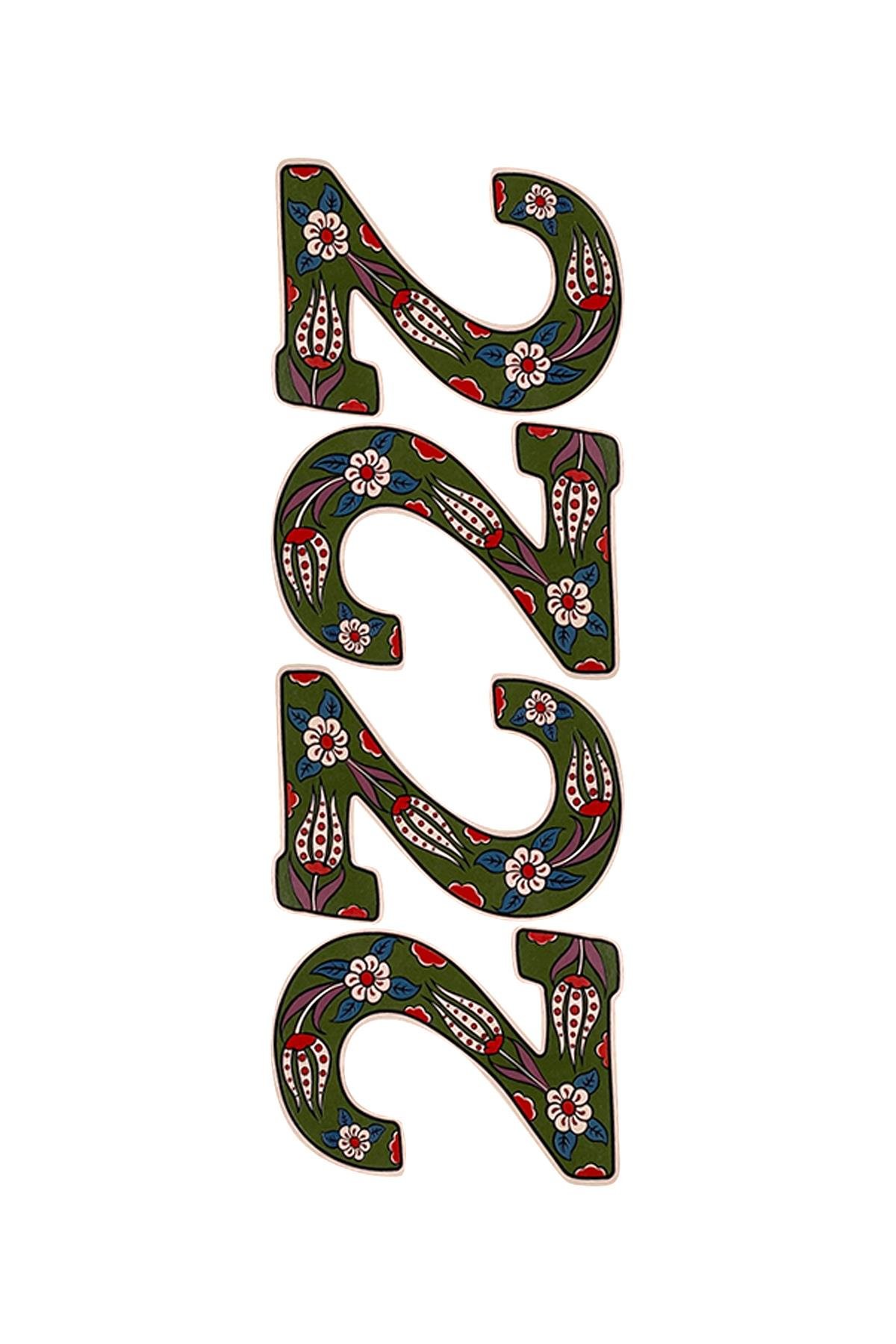 E108-1 Rakam Desenli Sır Altı Dekal 8x12 cm