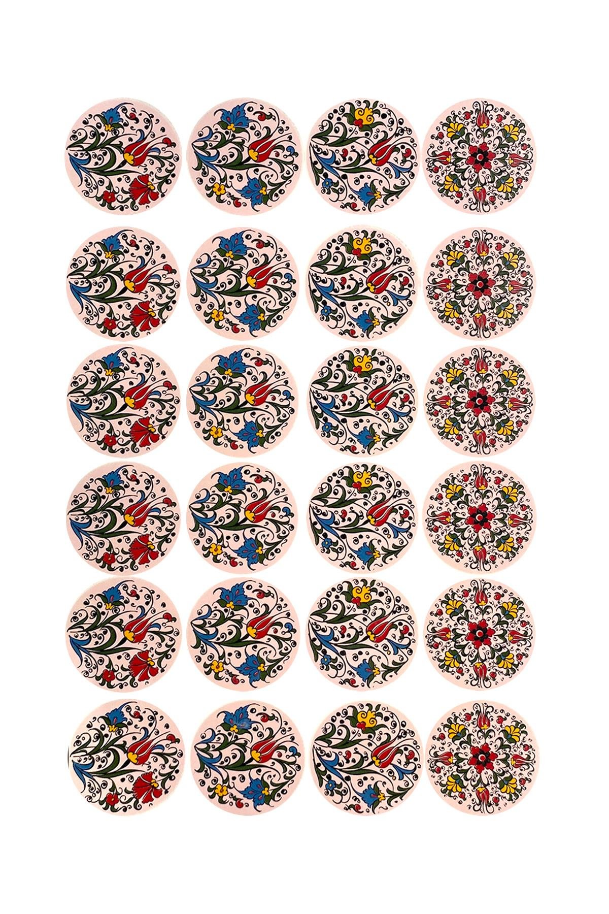 E214-1 Çini Desenli Sır Altı Dekal 25x38 cm