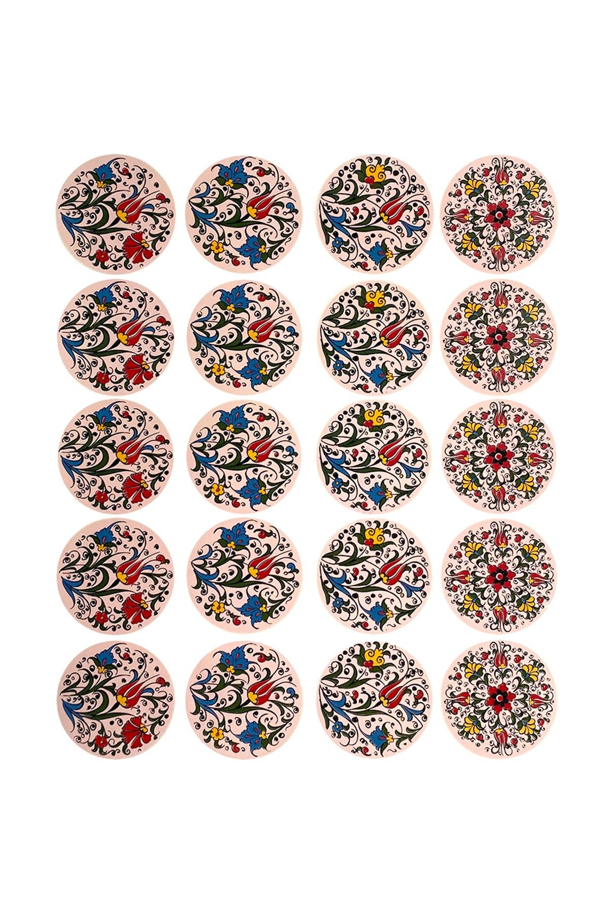 E214-2 Çini Desenli Sır Altı Dekal 25x32 cm