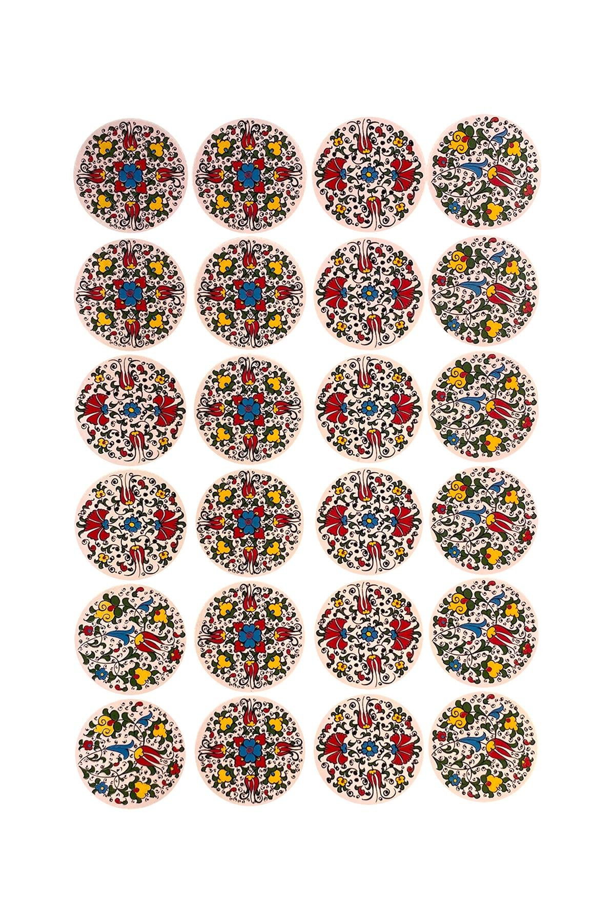 E214-4 Çini Desenli Sır Altı Dekal 25x32 cm