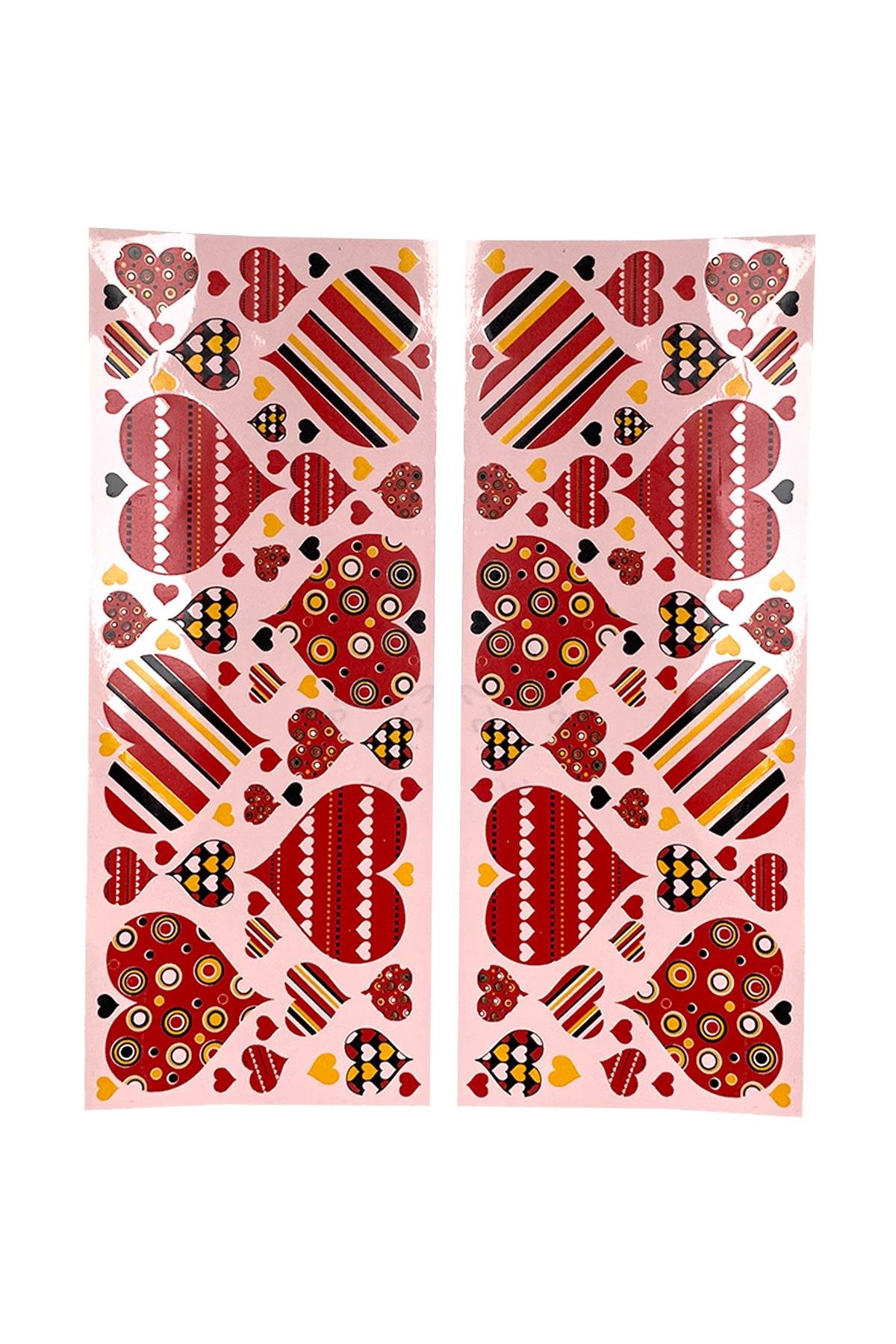E222-1 Kalp Desenli Sır Altı Dekal 9x29 cm