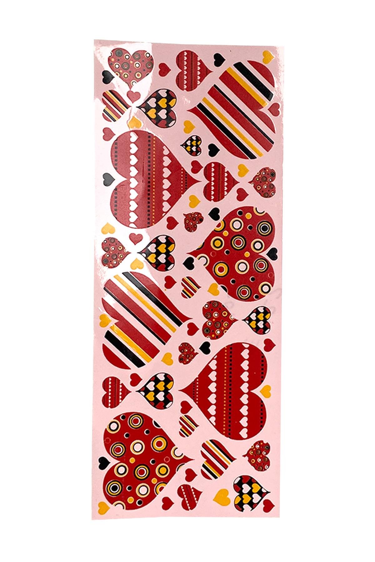 E222-2 Kalp Desenli Sır Altı Dekal 9x29 cm