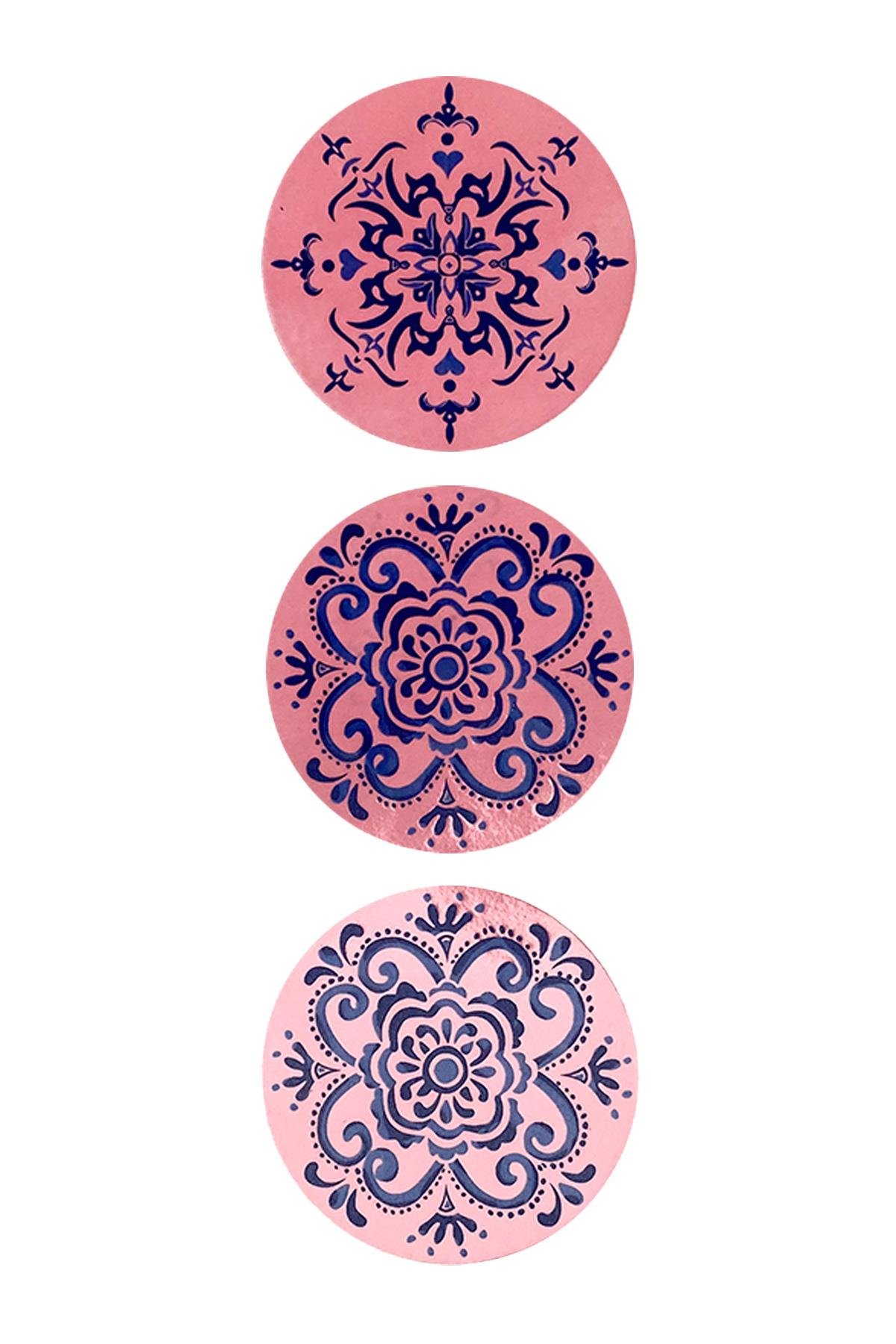 E292-1 Çini Desenli Sır Altı Dekal 7 cm