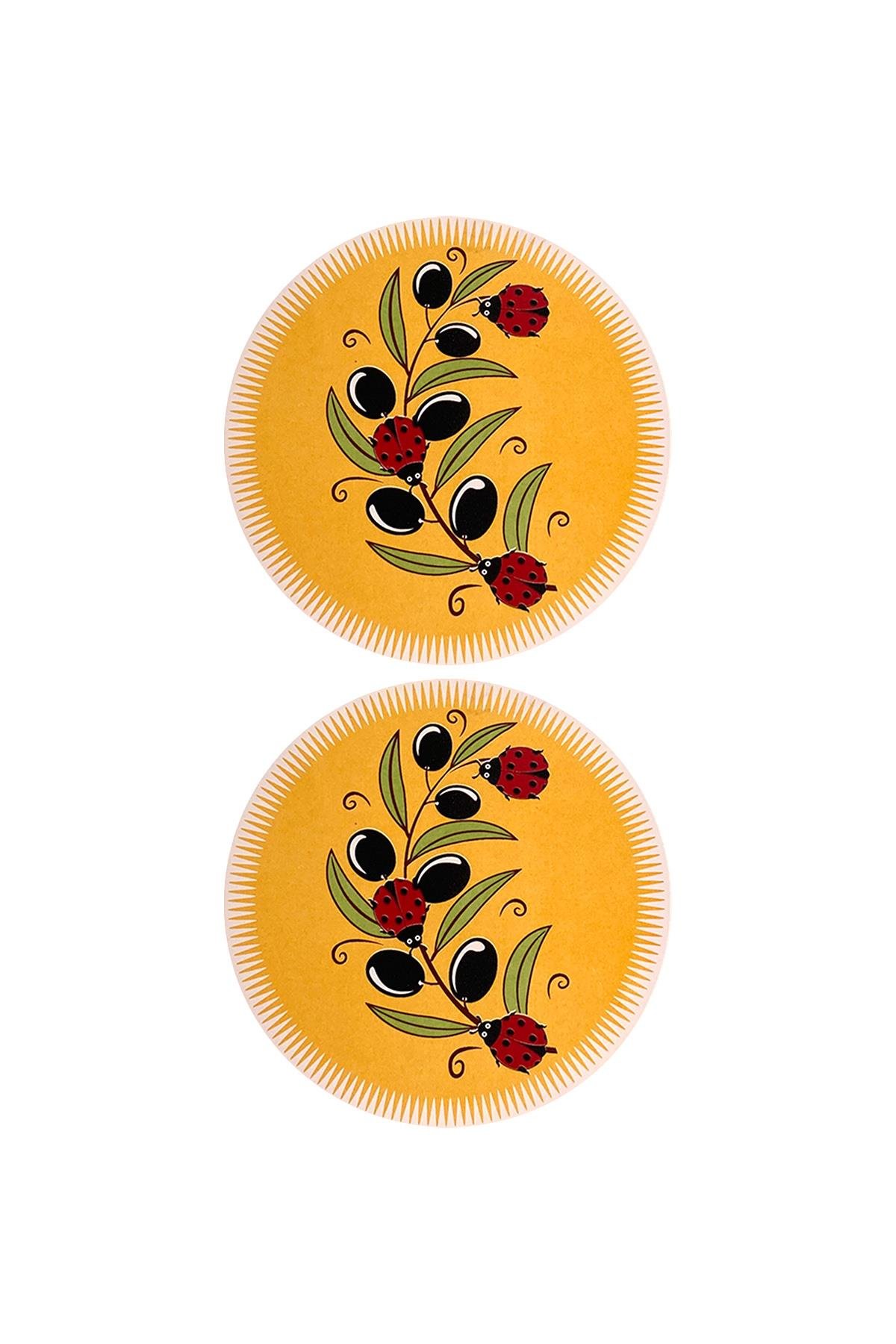 E306-2 Uğur Böceği Desenli Sır Altı Dekal 12 cm