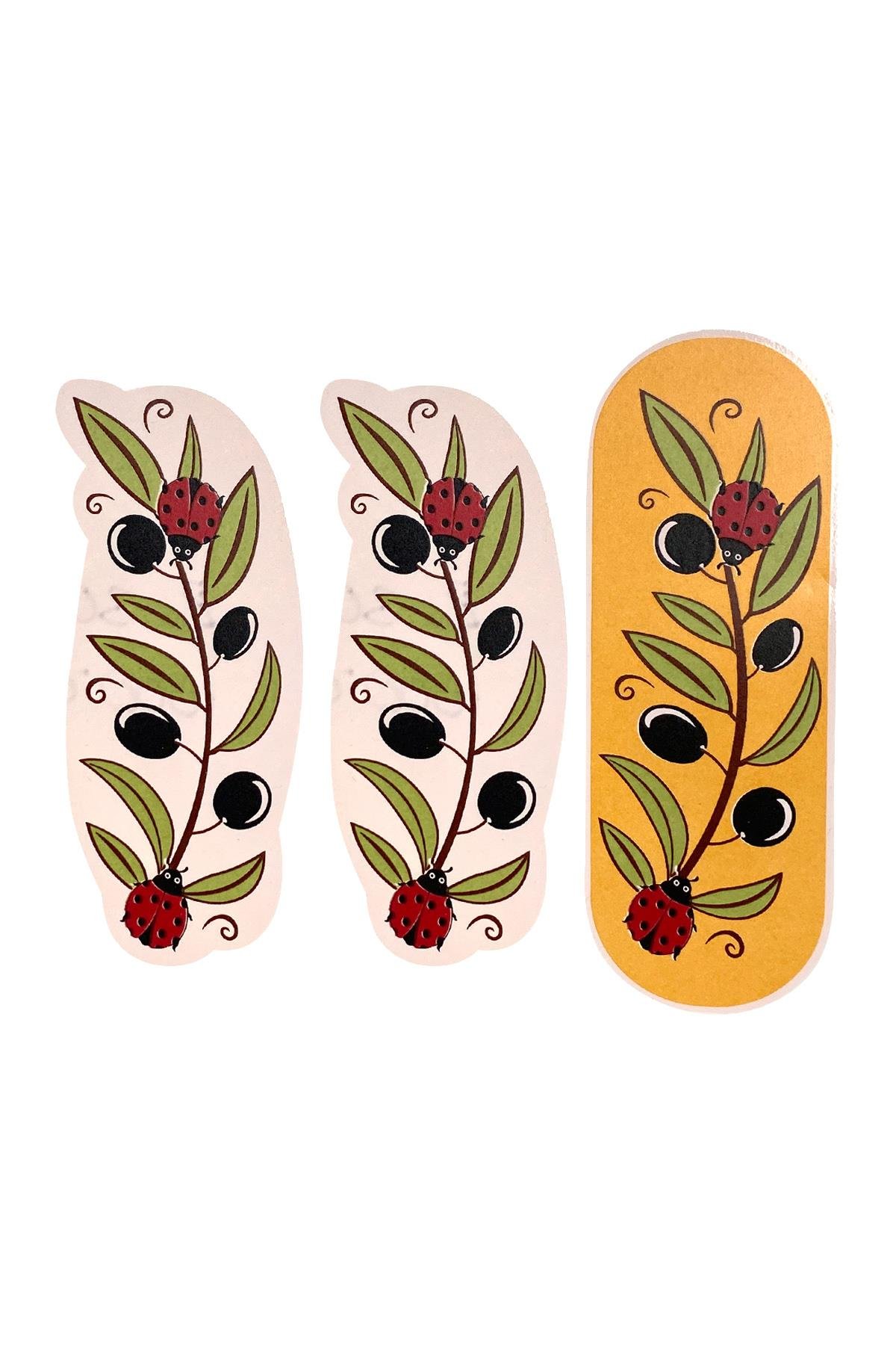 E306-6 Uğur Böceği Desenli Sır Altı Dekal 5x15 cm