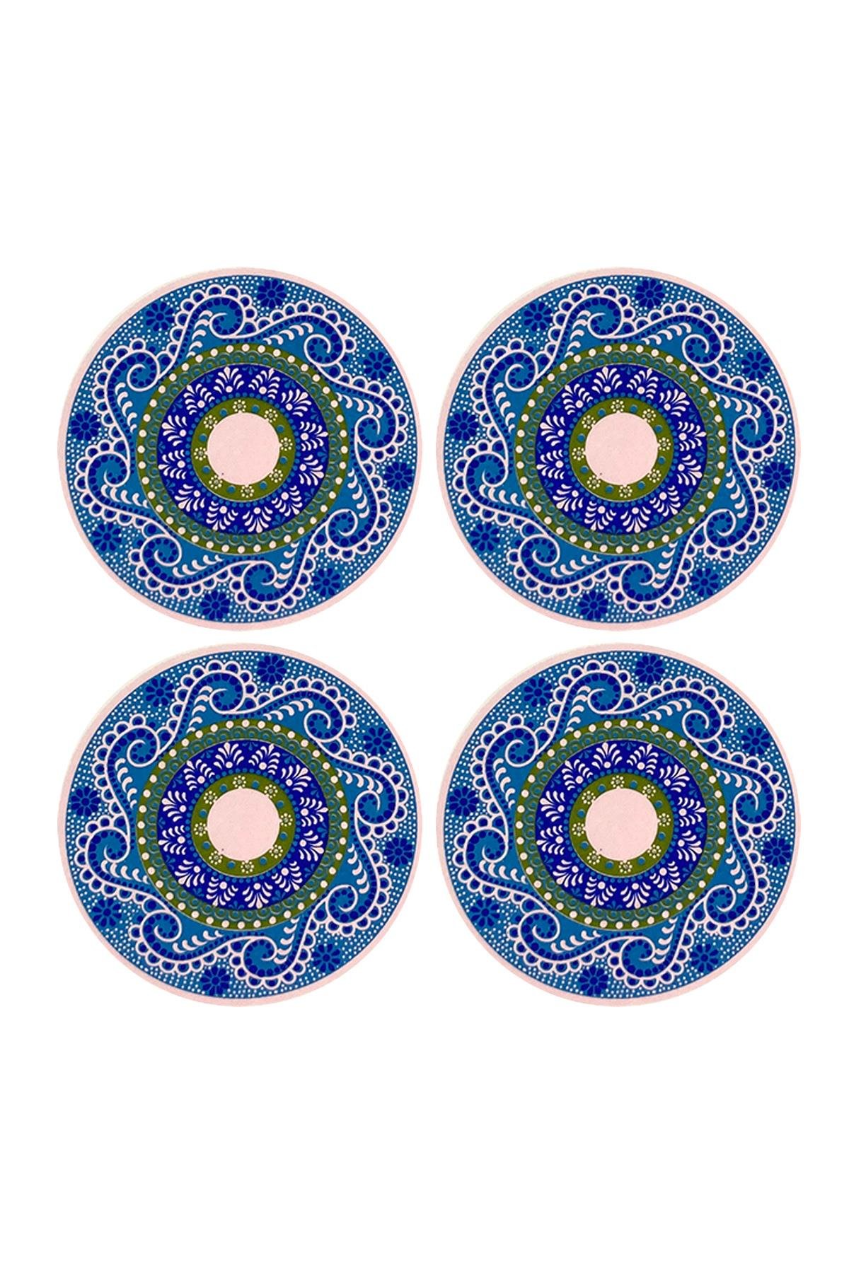 E344-6 Çini Desenli Sır Altı Dekal 7 cm