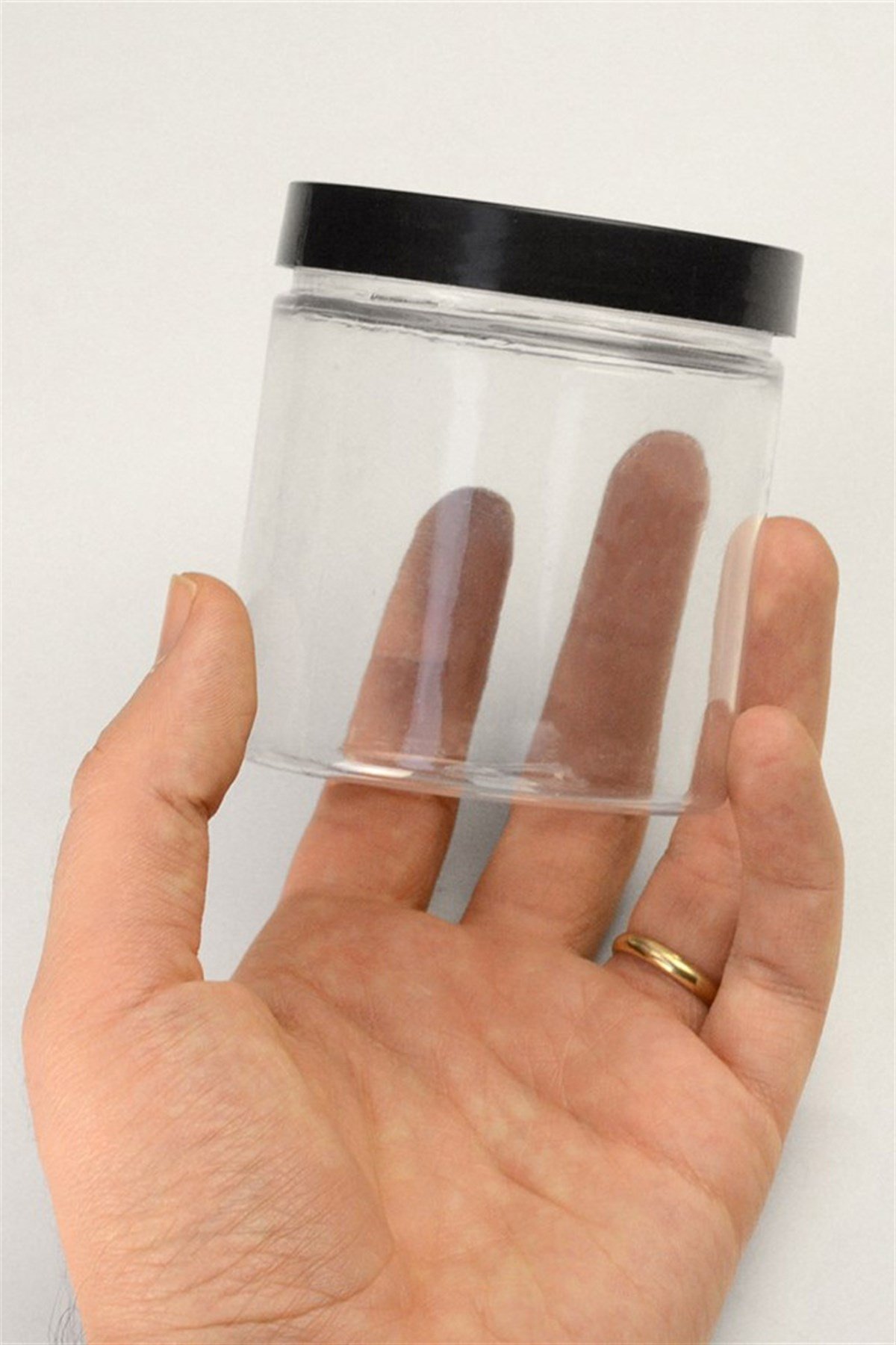 Folyo Kapaklı Şeffaf Boya Kabı 250ml