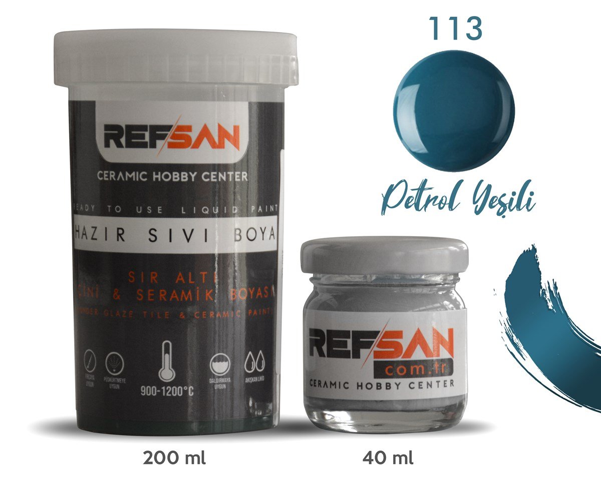 REFSAN READY TO USE CERAMIC PAINT 113 PETROLEUM GREEN