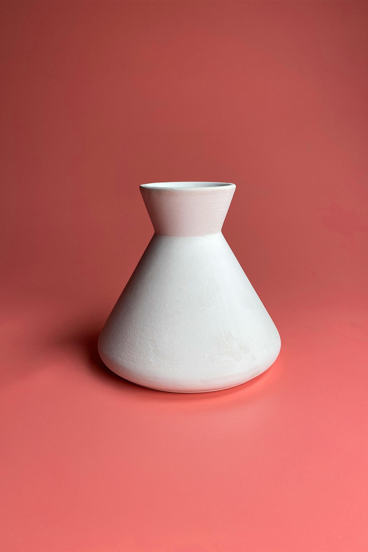 Funnel Vase - Ceramic Bisque