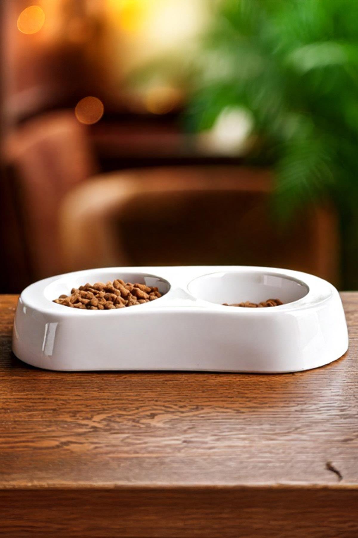 Double Food Container Ceramic Bisque