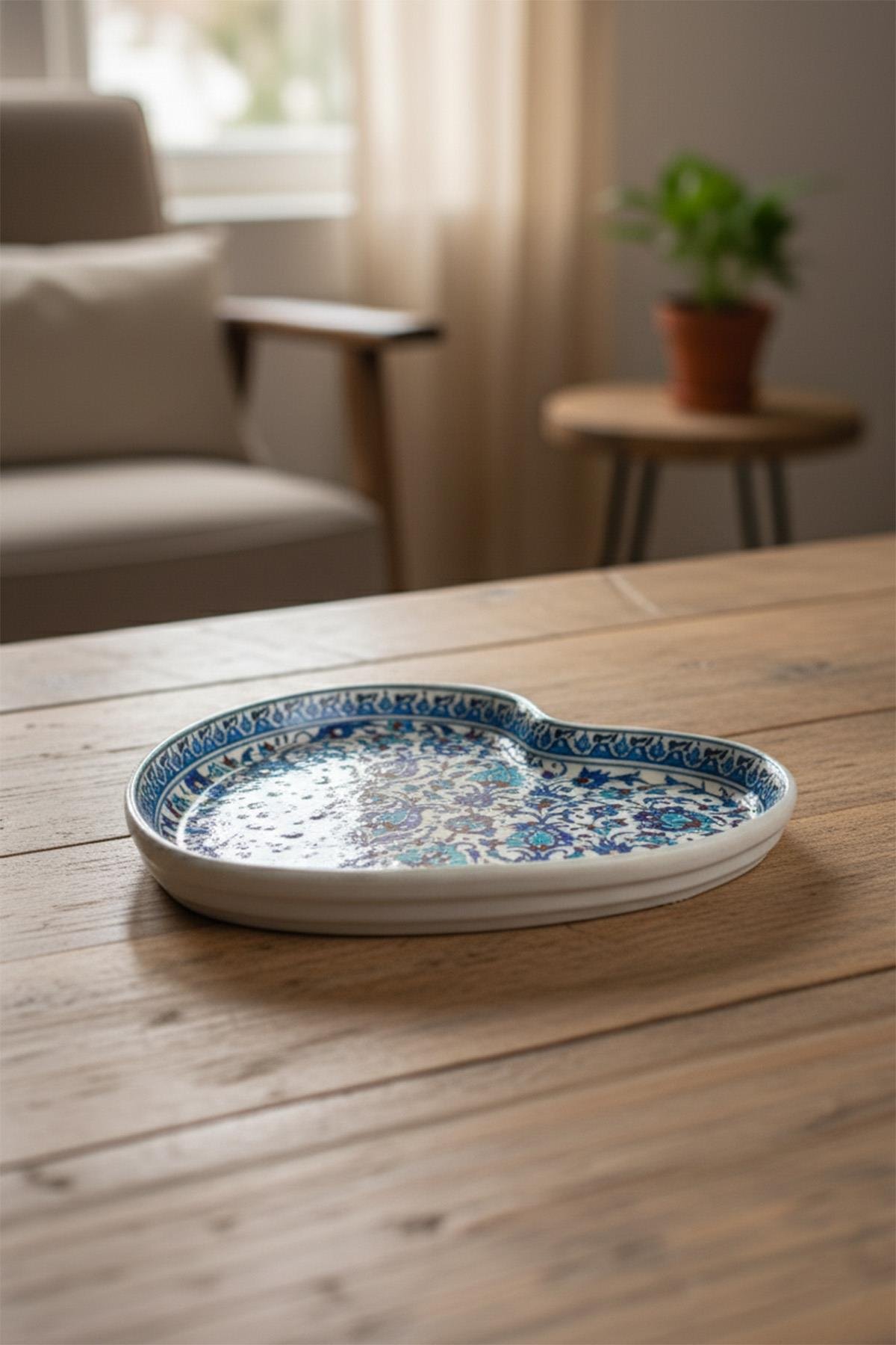 Kalp Tabak Seramik Bisküvi