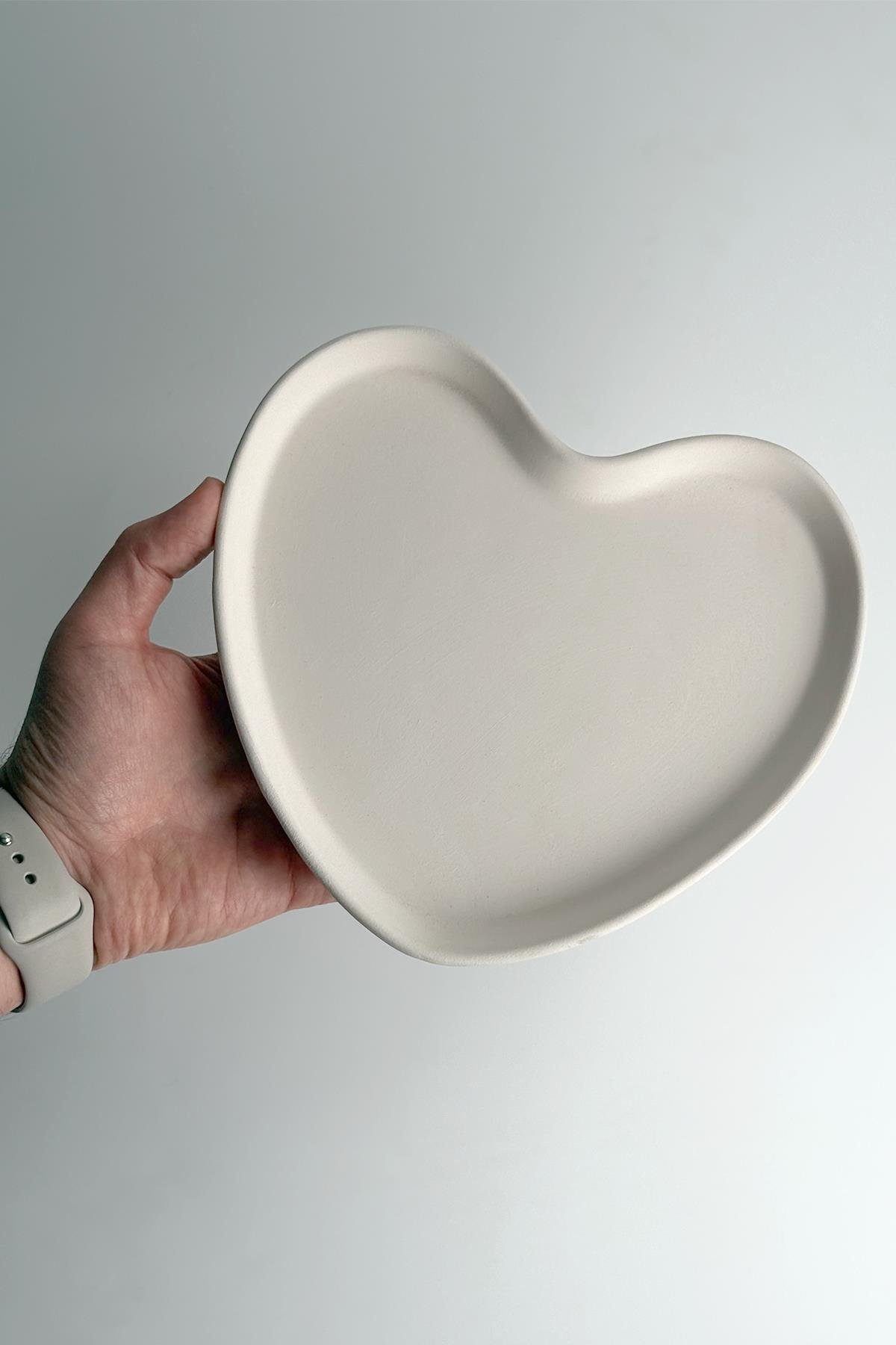 Kalp Tabak Seramik Bisküvi