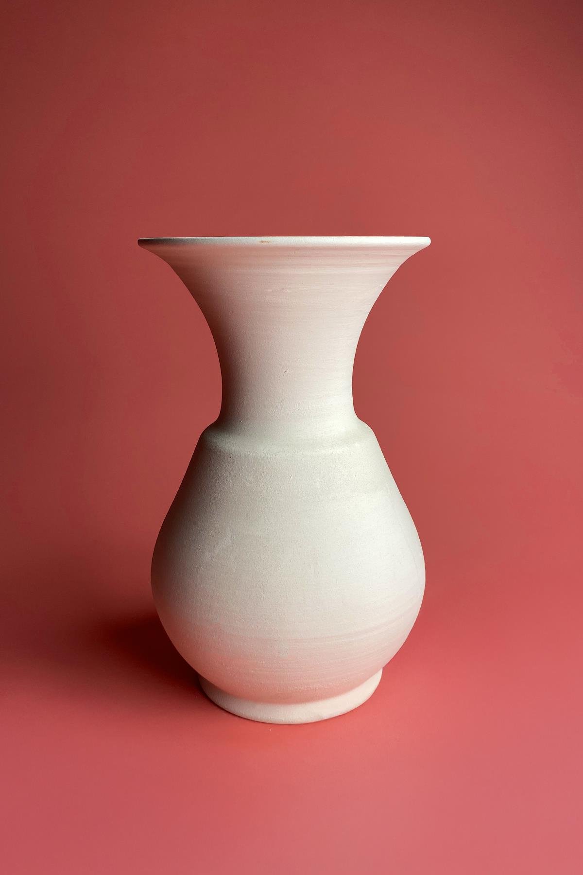 Oil Lamp Vase Ceramic Bisque